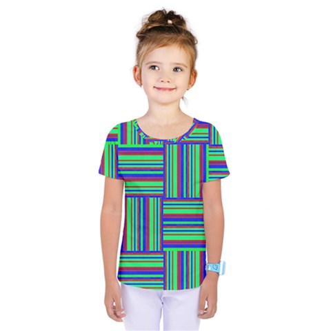 Fabric Pattern Design Cloth Stripe Kids  One Piece Tee by Nexatart