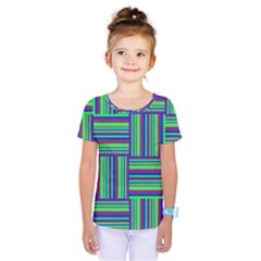 Fabric Pattern Design Cloth Stripe Kids  One Piece Tee