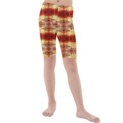 Fabric Design Pattern Color Kids  Mid Length Swim Shorts