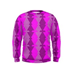 Fabric Textile Design Purple Pink Kids  Sweatshirt by Nexatart