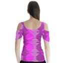 Fabric Textile Design Purple Pink Butterfly Sleeve Cutout Tee  View2