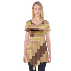 Fabric Textile Tiered Fashion Short Sleeve Tunic  by Nexatart