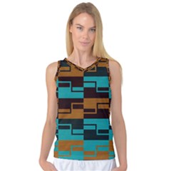 Fabric Textile Texture Gold Aqua Women s Basketball Tank Top