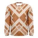 Fabric Textile Tan Beige Geometric Men s Long Sleeve Tee View1