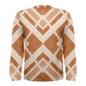 Fabric Textile Tan Beige Geometric Men s Long Sleeve Tee View2