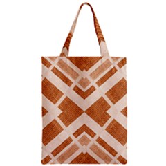 Fabric Textile Tan Beige Geometric Zipper Classic Tote Bag by Nexatart