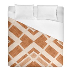 Fabric Textile Tan Beige Geometric Duvet Cover (full/ Double Size)