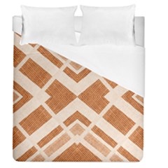 Fabric Textile Tan Beige Geometric Duvet Cover (queen Size) by Nexatart