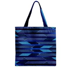 Fabric Texture Alternate Direction Zipper Grocery Tote Bag by Nexatart