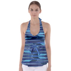 Fabric Texture Alternate Direction Babydoll Tankini Top by Nexatart