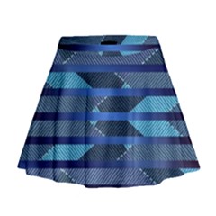 Fabric Texture Alternate Direction Mini Flare Skirt by Nexatart