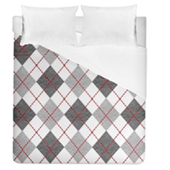 Fabric Texture Argyle Design Grey Duvet Cover (queen Size)