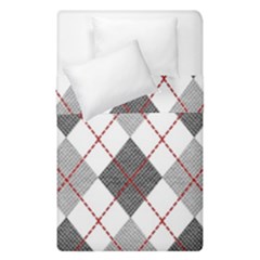 Fabric Texture Argyle Design Grey Duvet Cover Double Side (single Size)