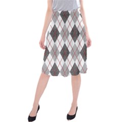 Fabric Texture Argyle Design Grey Midi Beach Skirt