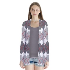 Fabric Texture Argyle Design Grey Cardigans