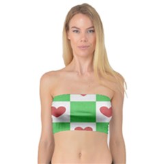 Fabric Texture Hearts Checkerboard Bandeau Top