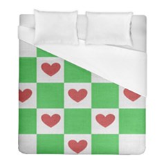 Fabric Texture Hearts Checkerboard Duvet Cover (full/ Double Size)