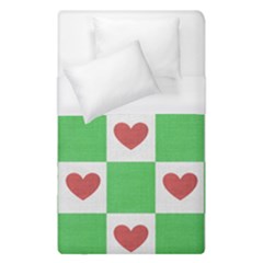 Fabric Texture Hearts Checkerboard Duvet Cover (single Size)