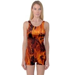 Fire Easter Easter Fire Flame One Piece Boyleg Swimsuit by Nexatart