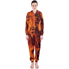 Fire Easter Easter Fire Flame Hooded Jumpsuit (ladies)  by Nexatart