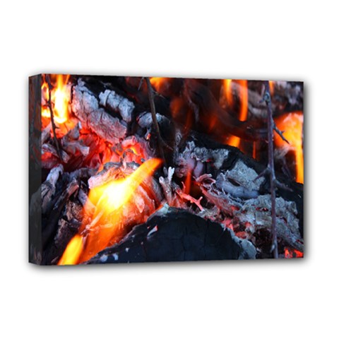 Fire Embers Flame Heat Flames Hot Deluxe Canvas 18  X 12   by Nexatart