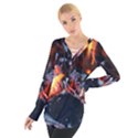 Fire Embers Flame Heat Flames Hot Women s Tie Up Tee View1