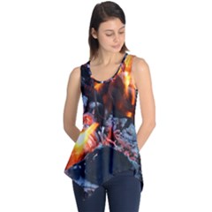 Fire Embers Flame Heat Flames Hot Sleeveless Tunic by Nexatart