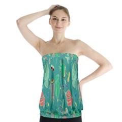 Floral Elegant Background Strapless Top by Nexatart