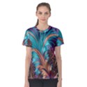 Feather Fractal Artistic Design Women s Cotton Tee View1