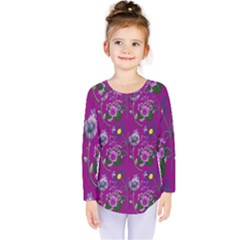 Flower Pattern Kids  Long Sleeve Tee