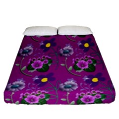 Flower Pattern Fitted Sheet (queen Size)