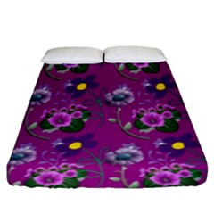 Flower Pattern Fitted Sheet (king Size)