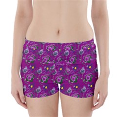 Flower Pattern Boyleg Bikini Wrap Bottoms