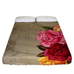 Flower Floral Bouquet Background Fitted Sheet (queen Size)