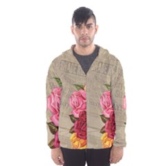 Flower Floral Bouquet Background Hooded Wind Breaker (men) by Nexatart