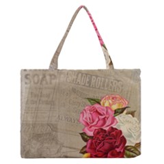 Flower Floral Bouquet Background Medium Zipper Tote Bag