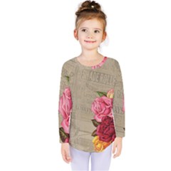 Flower Floral Bouquet Background Kids  Long Sleeve Tee