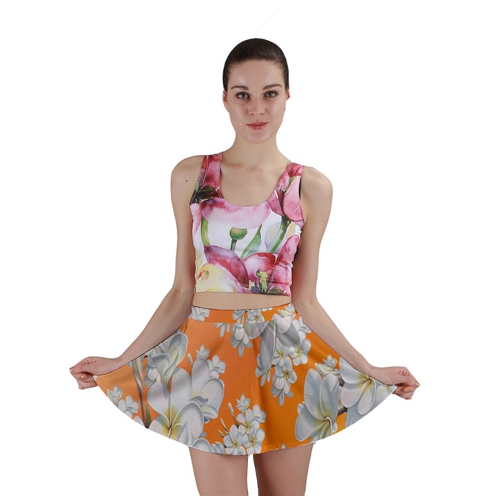 Flowers Background Backdrop Floral Mini Skirt