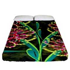 Flowers Abstract Decoration Fitted Sheet (king Size)