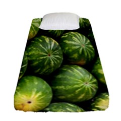 Food Summer Pattern Green Watermelon Fitted Sheet (single Size)