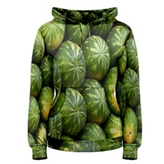 Food Summer Pattern Green Watermelon Women s Pullover Hoodie by Nexatart