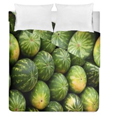 Food Summer Pattern Green Watermelon Duvet Cover Double Side (queen Size) by Nexatart