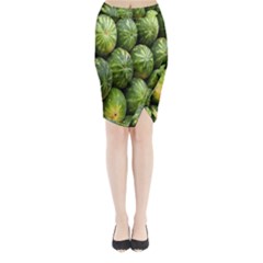 Food Summer Pattern Green Watermelon Midi Wrap Pencil Skirt