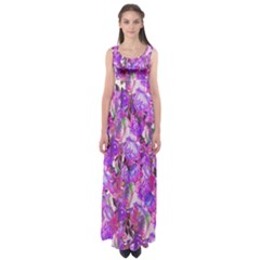 Flowers Abstract Digital Art Empire Waist Maxi Dress