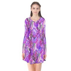 Flowers Abstract Digital Art Flare Dress