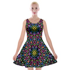 Fractal Texture Velvet Skater Dress