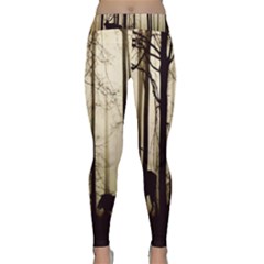 Forest Fog Hirsch Wild Boars Classic Yoga Leggings by Nexatart