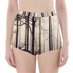 Forest Fog Hirsch Wild Boars High-waisted Bikini Bottoms