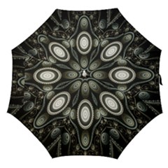 Fractal Beige Blue Abstract Straight Umbrellas