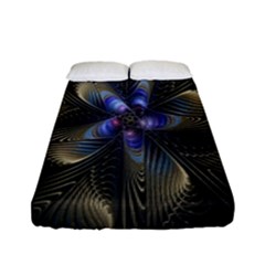 Fractal Blue Abstract Fractal Art Fitted Sheet (full/ Double Size)